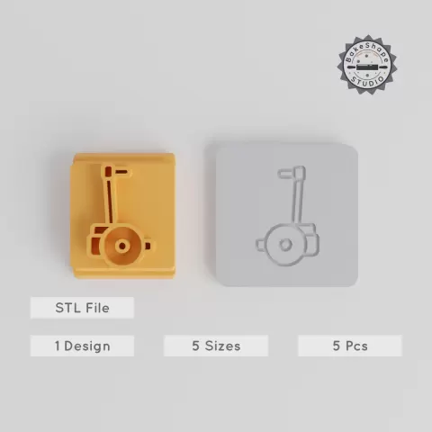 5-Piece Segway Stamp Tile Set, Perfect for Clay, Cookies & Fondant, Motif Sizes 20-40mm PRODUCT_3364