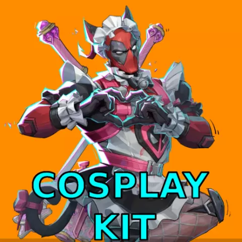 Cosplay Deadpool Maid Pool costume Marvel Rivals Full armor and weapon Katana Gun Shotgun Sword Saber Cosplay Kit , kitbash ALl in one
