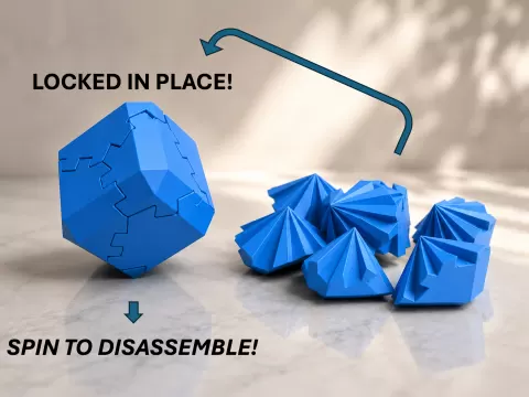 Spinning Cube 3D Puzzle - just 23g and 1:10h print
