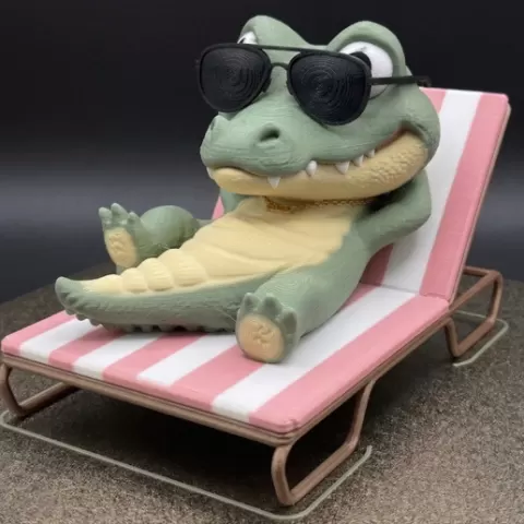 Chilling Vice City Alligator GTA6 - Florida Gamer Gator on Beach Chair