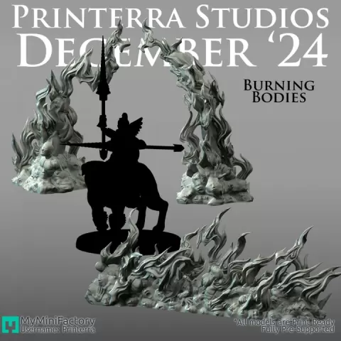 045 ALPHAYA Burning Bodies flame by Printerra Studios