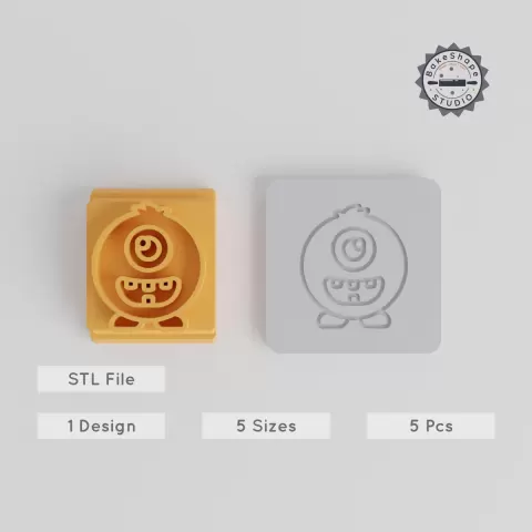 Oval Monster Stamp Tile Bundle, 5 Sizes 20-40mm, Perfect for Clay, Cookies & Fondant PRODUCT_3154
