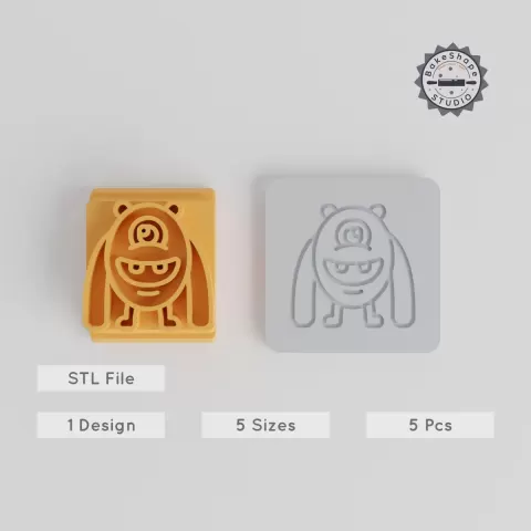 Long Big Arm Monster Stamp Tile Set, 5 Motif Sizes, Perfect for Clay, Cookies & Fondant PRODUCT_3136