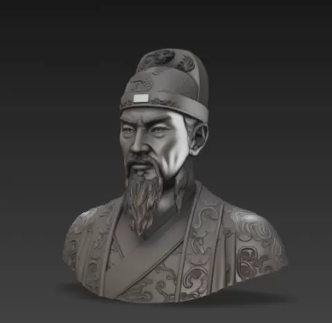 Zheng He Bust STL – Historical Figure 3D Print Model, Statue Figurine Sculpture for 3D Printing, Collector Display