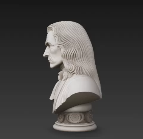 Isaac Newton Bust STL – Historical Figure 3D Print Model, Statue Figurine Sculpture for 3D Printing, Collector Display
