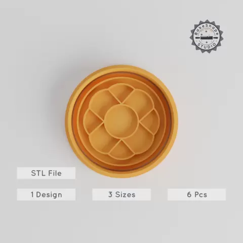 Mandala Shape Cutter Stamp Set, Geometric Symmetry Pattern, 6-piece S/M/L, Arabic Art & Ornamental Circle for Cookies & Fondant PRODUCT_5147