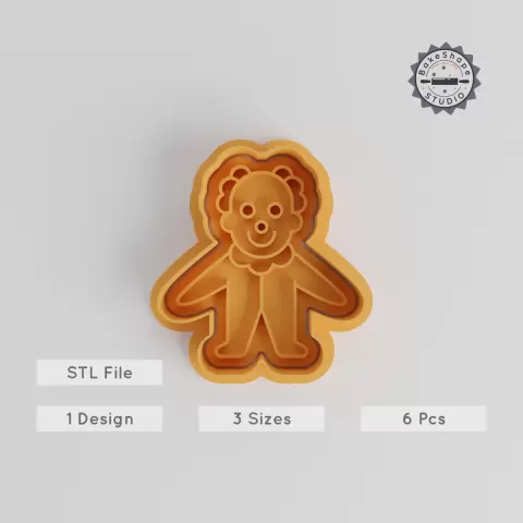 Clown Cookie Cutter & Stamp Set, Perfect for Cookies & Fondant, Includes S/M/L Sizes, Halloween Character Theme PRODUCT_5640