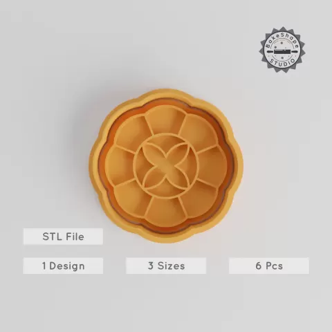 Mandala Shape Cutter & Stamp, Geometric Ornamental Design, Perfect for Cookies & Fondant, S/M/L Sizes, 6-Piece Set PRODUCT_5161