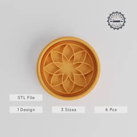 Mandala Shape Cutter & Stamp Set, Perfect for Cookies & Fondant, Includes 6 Pieces, Geometric Pattern, S/M/L Sizes PRODUCT_5150