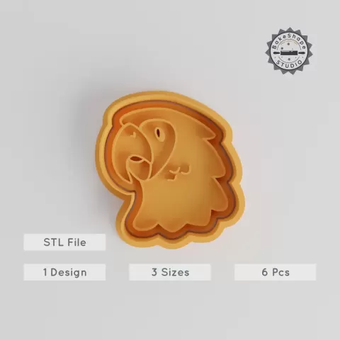 Parrot Shape Cutter & Stamp Set, Complete with 6 Pieces, Tropical Bird Designs, Ideal for Cookies, Fondant, Available in S M L Sizes PRODUCT_5570