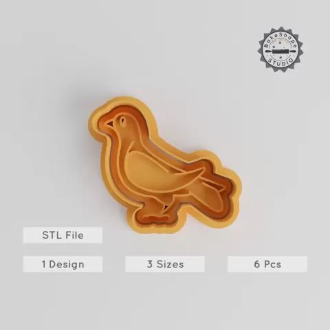 Pigeon Cookie Cutter & Stamp Set, Cute Bird Design, Includes 3 Sizes, Perfect for Cookies & Fondant, Animal Collection PRODUCT_5573