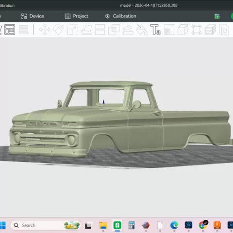 1965 Chevrolet C10 pickup truck, scale hollow model, shell body, clean interior, full bed, rc trucks, rock crawler, scale trail body, resin and FDM print, stl
