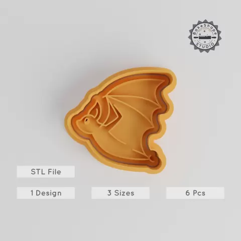 Bat Shape Cutter & Stamp Set, Perfect for Cookies & Fondant, Includes 3 Sizes S/M/L, Halloween & Nocturnal Animal Theme PRODUCT_5536