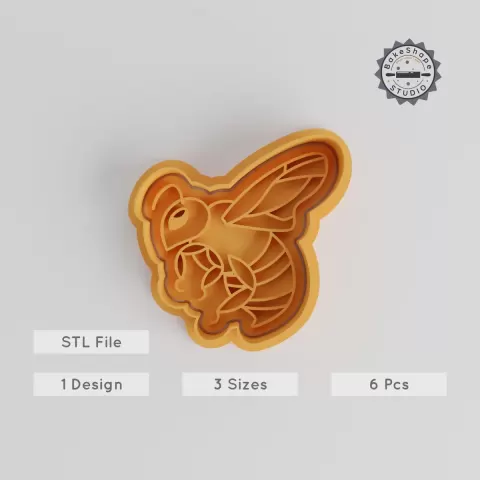 Bee Shape Cutter & Stamp Set, Insect Charm, Perfect for Cookies & Fondant, 3 Sizes, Cute Animal Theme PRODUCT_5538
