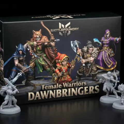 Heroes Female Warriors DAWNBRINGERS Pack – 15 Fantasy Miniatures (32mm STL for Tabletop RPG)