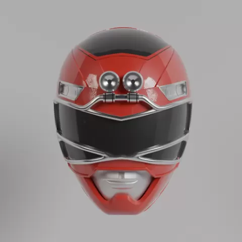 Power Rangers Turbo Red Helmet 3D Print STL | Tommy Oliver JDF Cosplay Helmet | Zeo Red Mighty Morphin Green White Ranger Inspired