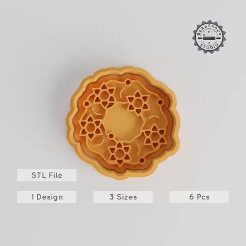 Wreath Shape Cutter and Stamp Set, Perfect for Cookies & Fondant, 6-Piece Holiday Ring, Festive Circle, Christmas Ornament Décor PRODUCT_5419