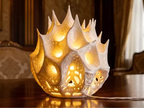 Nova Crown Lamp | Organic Voronoi Table Light