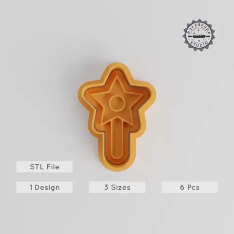 Star Shape Cutter & Stamp Set, Cookie & Fondant Tools, 3 Sizes, 6 Pieces, Twinkle Holiday Decoration, Festive Xmas Design PRODUCT_4962