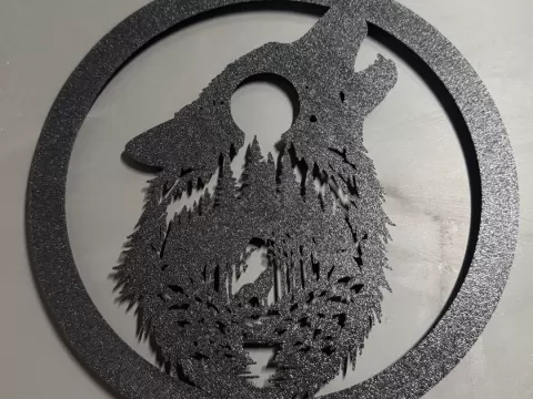Led Ring Lampe - Wolf Motiv