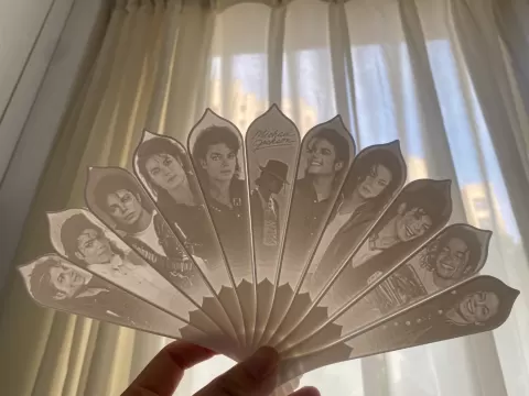 MJ 迈克尔杰克逊 人物合集扇子 歌手 音乐 浮雕 折扇