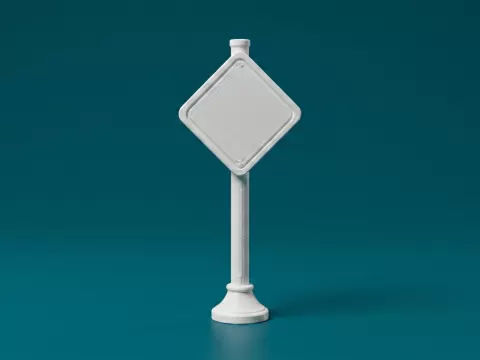 1:12 Scale Road Sign 3D Model