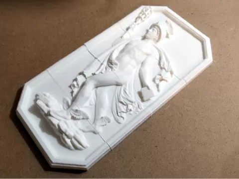 Plaque of Hermes god in 4 pieces