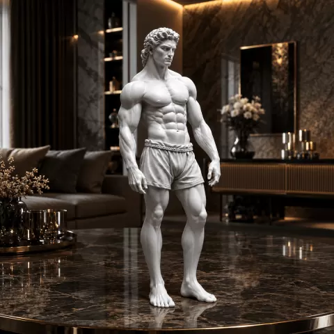Free Muscular Greek Hero Statue STL – Fitness Male Sculpture 3D Print
