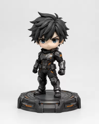 Chibi-figur mit futuristischer Rüstung TEST