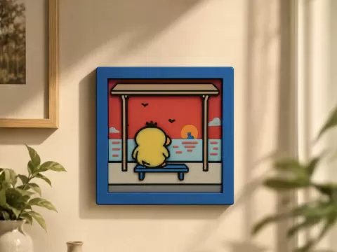 Psyduck Sunset - Wall Art