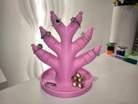 Large Coral Crown Ring Holder