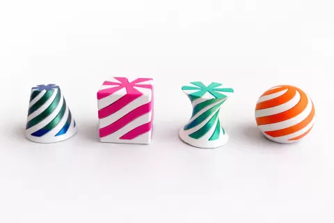 Interlocking Spiral Fidget Toy Collection - Square, Cone, Hourglass, Ball