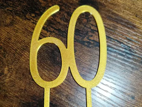 60 Cake Topper