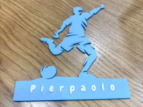 Decorazione calciatore con nome personalizzabile