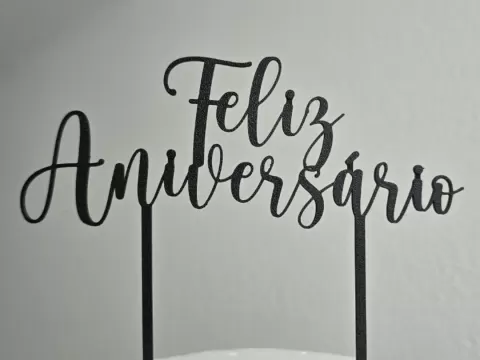 Cake Topper Tortenaufsatz Feliz Aniversário