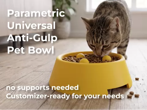 Parametric Anti-Gulp Pet Bowl | Slow Feeder