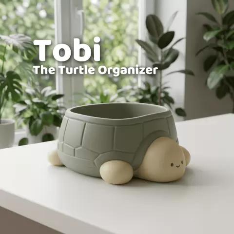 Minimalist Turtle Desktop Organizer / Cute Storage Bin