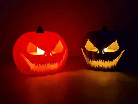 Scary Halloween Jack-o'-Lantern Tealight