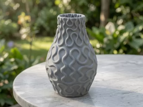 Geometric Curves and Arches Vase