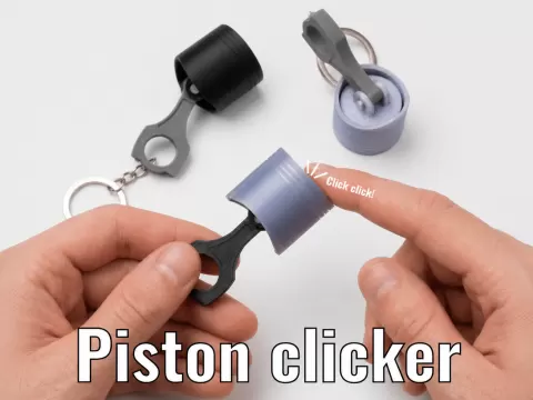 Piston clicker keychain