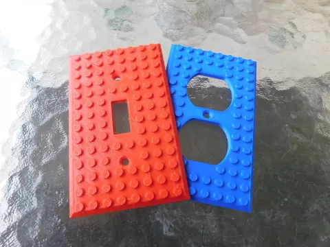 Lego Compatible Outlet and Light Switch Cover (FIRE HAZARD)
