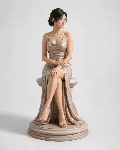 Elegant woman on pedestal - Elegante Frau auf Podest