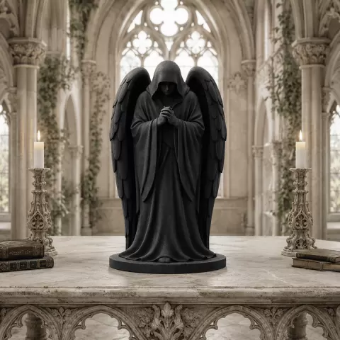 Fallen Angel Sculpture STL | Dark Gothic Fantasy | Home Altar Accent | Gift for Aesthetic Lover