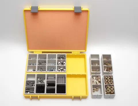 Rugged Box with Modular Slots (Parametric) - Shallow height (multi row version)