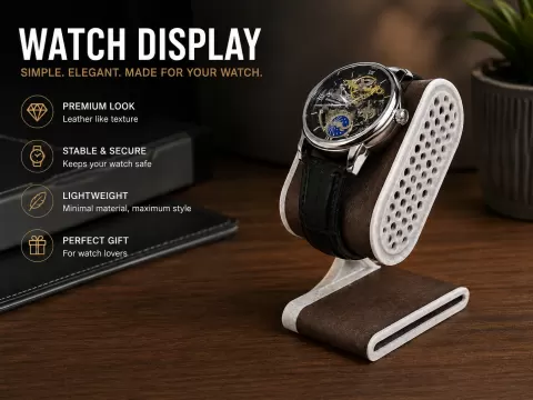 Elegant Watch Display Stand Leather-Look Design
