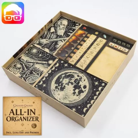 Galileo Galilei ALL-IN organizer (inc. Luna exp. & promos material) by @ammedia3d [tabletop board game inserts sku: GLGL001] by am-media.biz