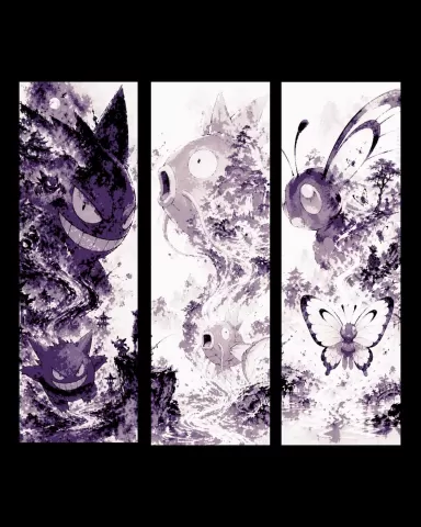 Watercolor designs of the monsters in your pocket - Set of bookmarks