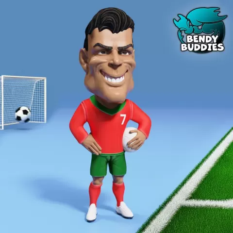 Cristiano Ronaldo / Footballer Character / CR7 Soccer Player / Collectible Figure / Decoration Statue / Fanart Sculpture by Bendy Buddies