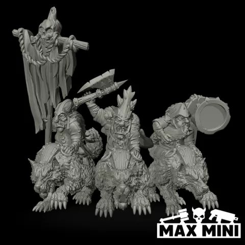 Goblin Wolf Rider Command by Max Mini