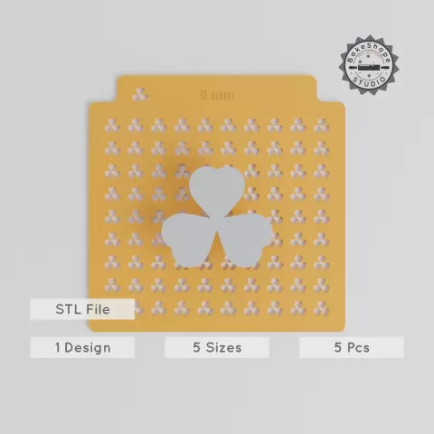 Clover Sprinkle Stencil Set, 5 Sizes, for Sprinkles & Edible Glitter, Green Shamrock, Lucky Leaf, Fortune Clover PRODUCT_1333